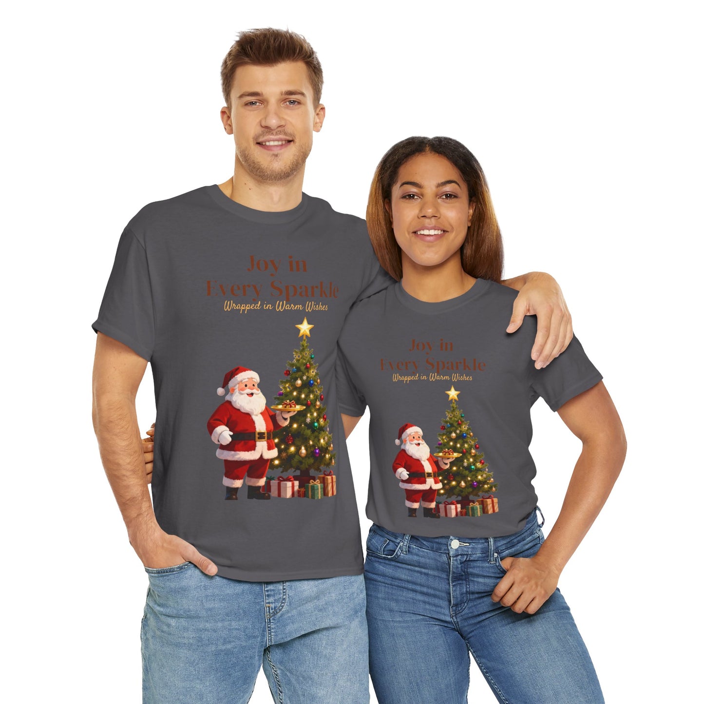 Cozy Santa & Tree Christmas T-Shirt – Festive Holiday Tee for Joyful Winter Days