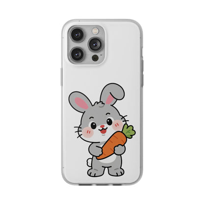 Playful Bunny Holding Carrot Phone Case – Soft, Charming Protective Cover