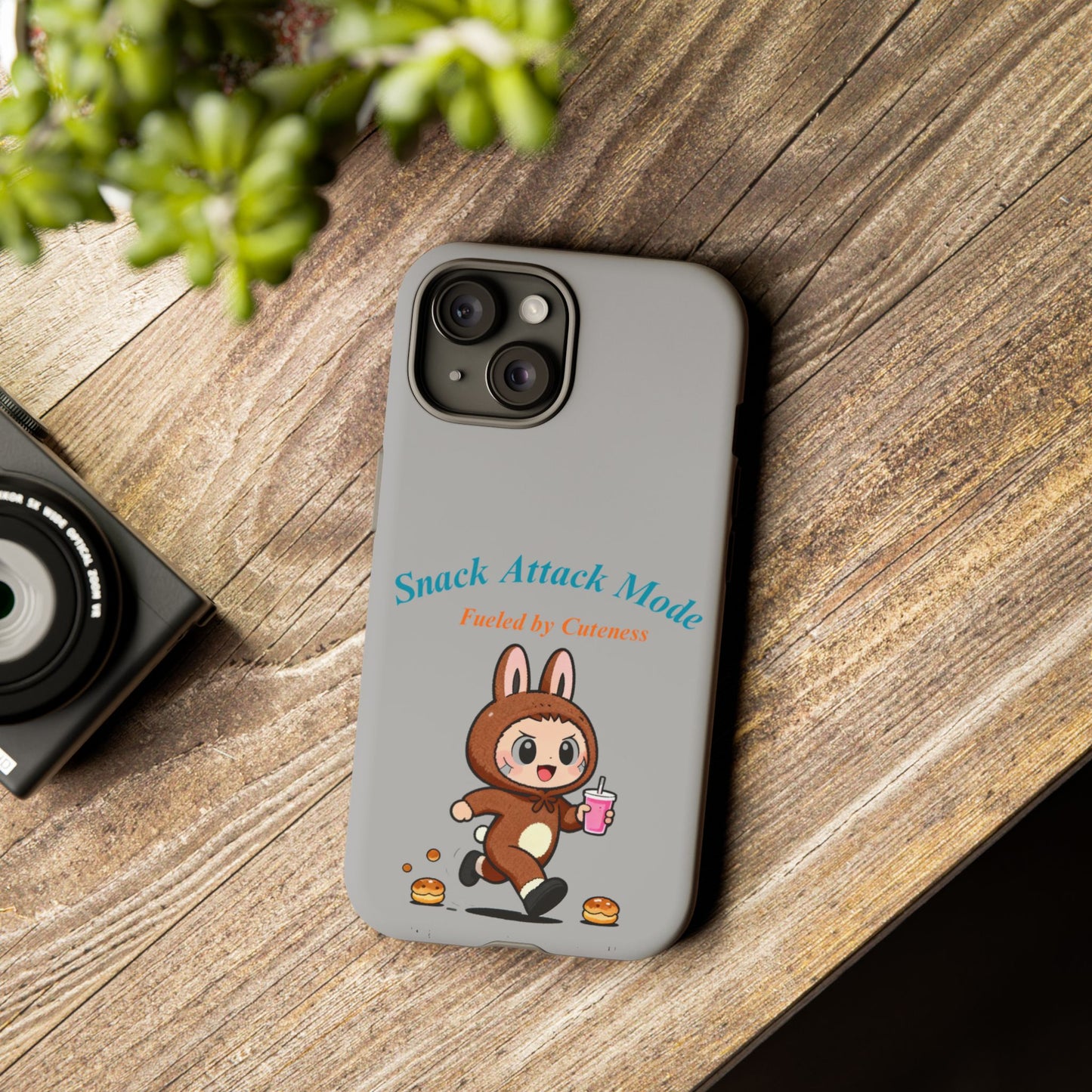 Bunny Bite Delight Phone Case – Cute Rabbit Snacking Design for Food Lovers