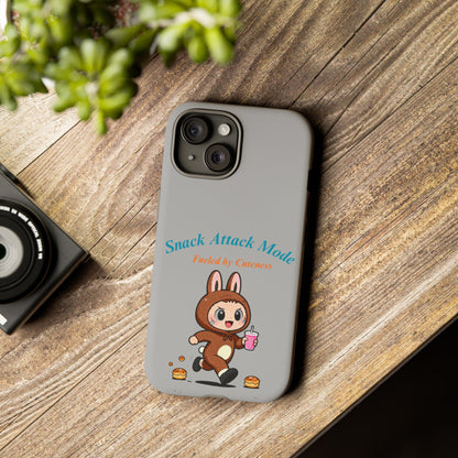 Bunny Bite Delight Phone Case – Cute Rabbit Snacking Design for Food Lovers