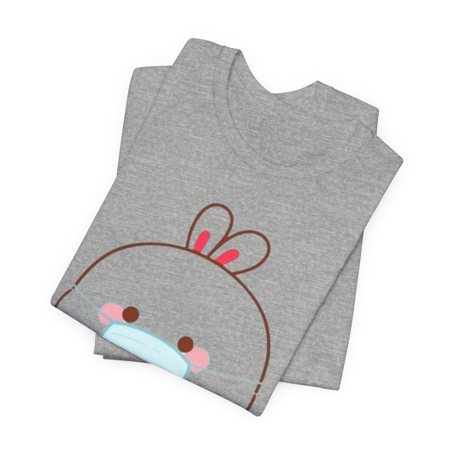 Playful Bunny in Mask T-Shirt – Adorable Carrot-Loving Rabbit Cartoon Design