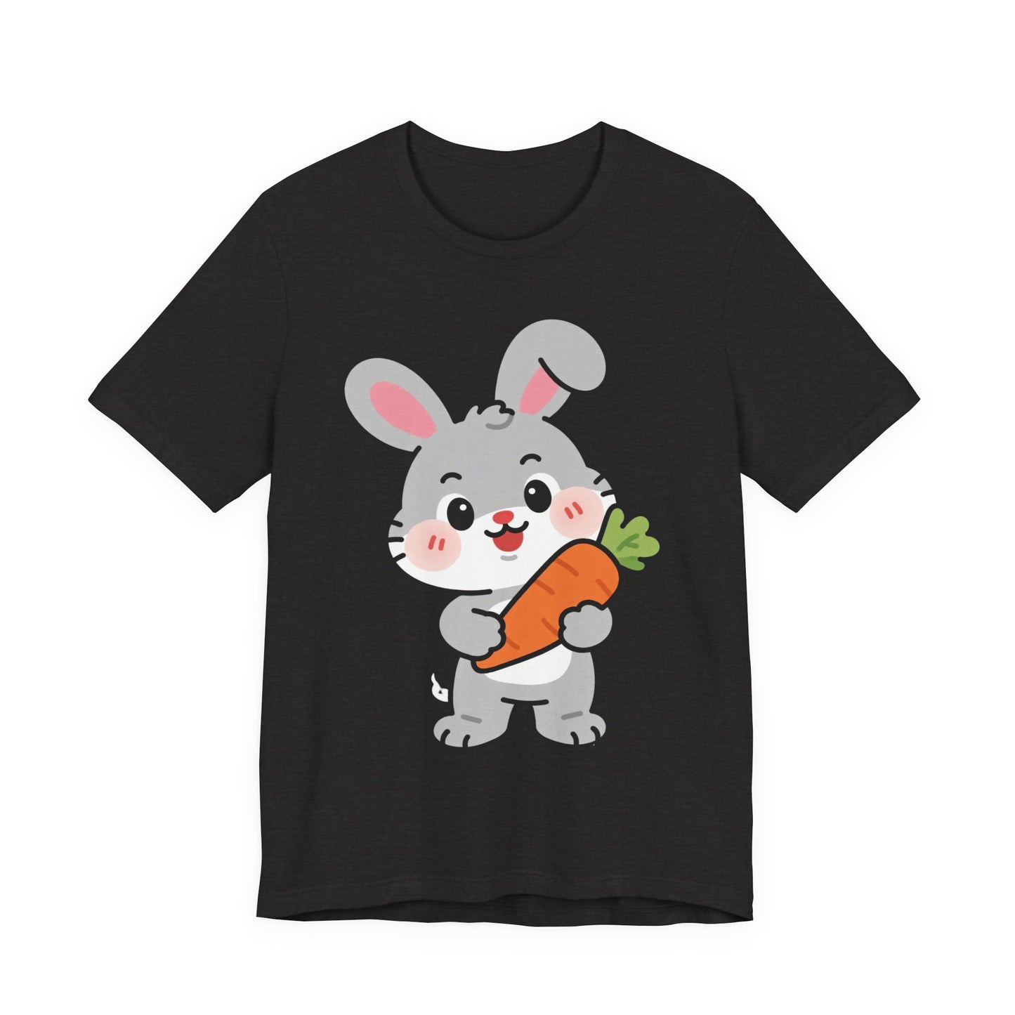 Sweet Bunny & Carrot Graphic Tee – Soft Pastel Rabbit Illustration Shirt