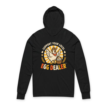 Support Your Local Egg Dealer Hoodie – Funny Chicken Graphic Vintage Long Sleeve Tee