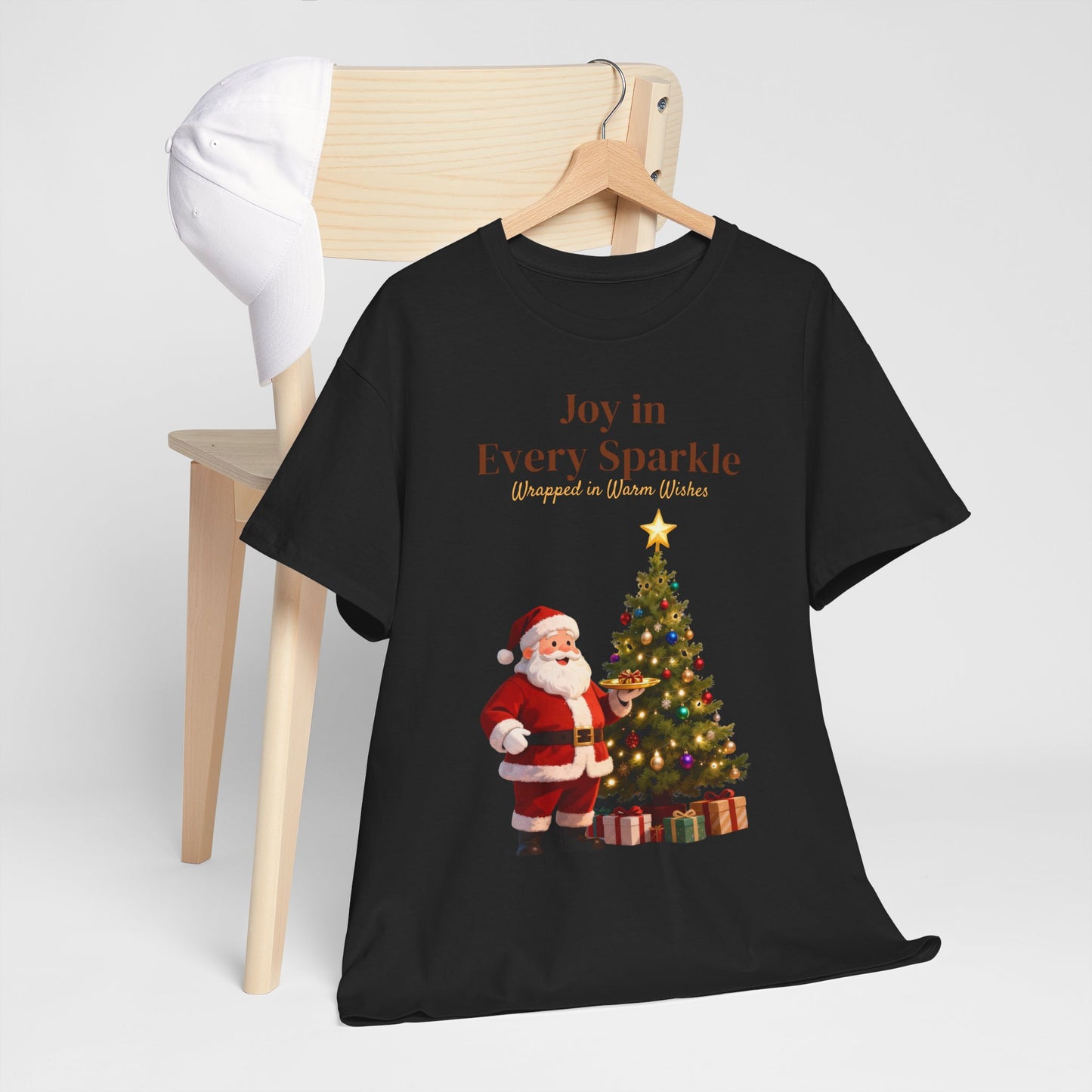 Cozy Santa & Tree Christmas T-Shirt – Festive Holiday Tee for Joyful Winter Days