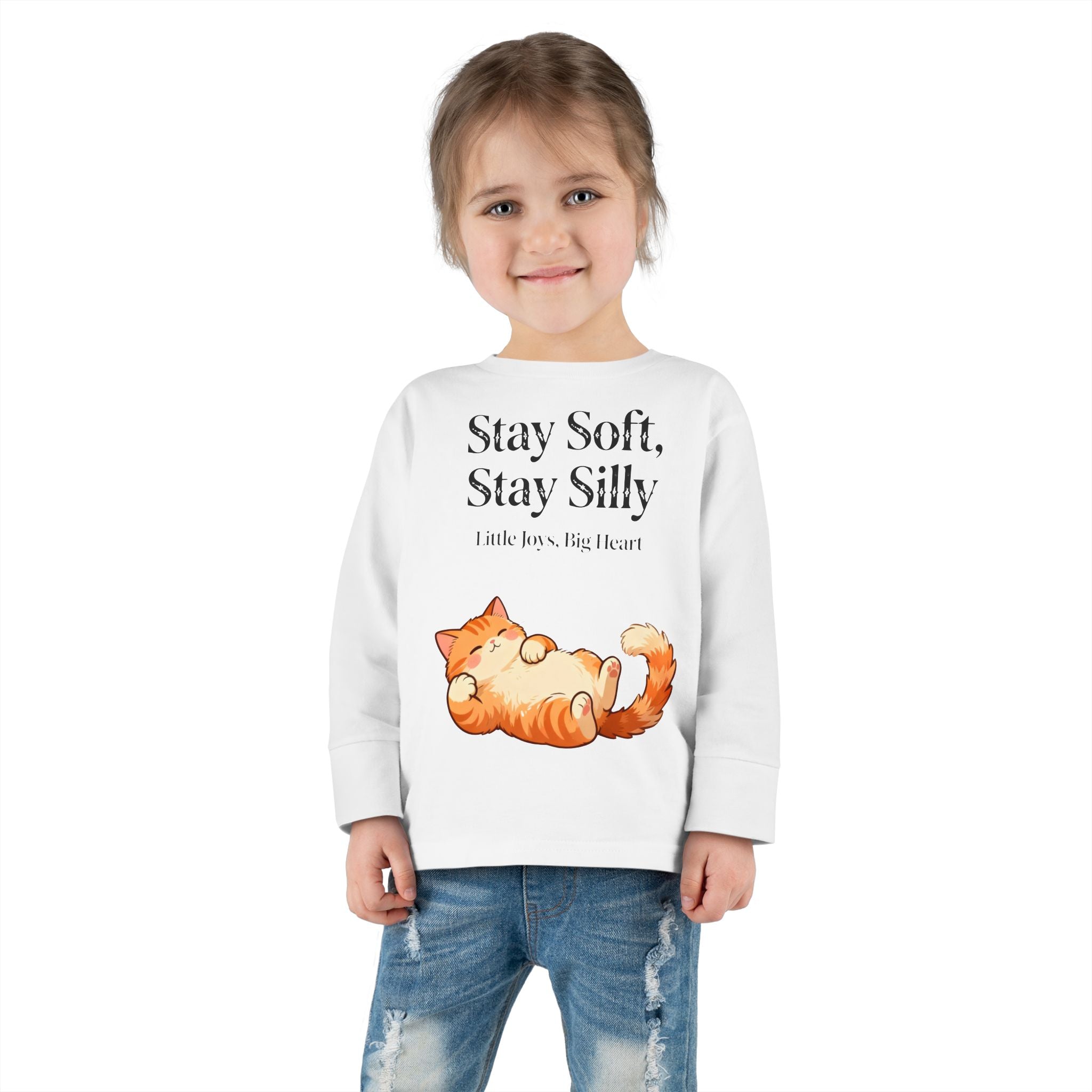 Adorable Sleeping Cat Toddler Long Sleeve