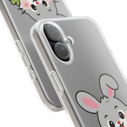 Playful Bunny Holding Carrot Phone Case – Soft, Charming Protective Cover