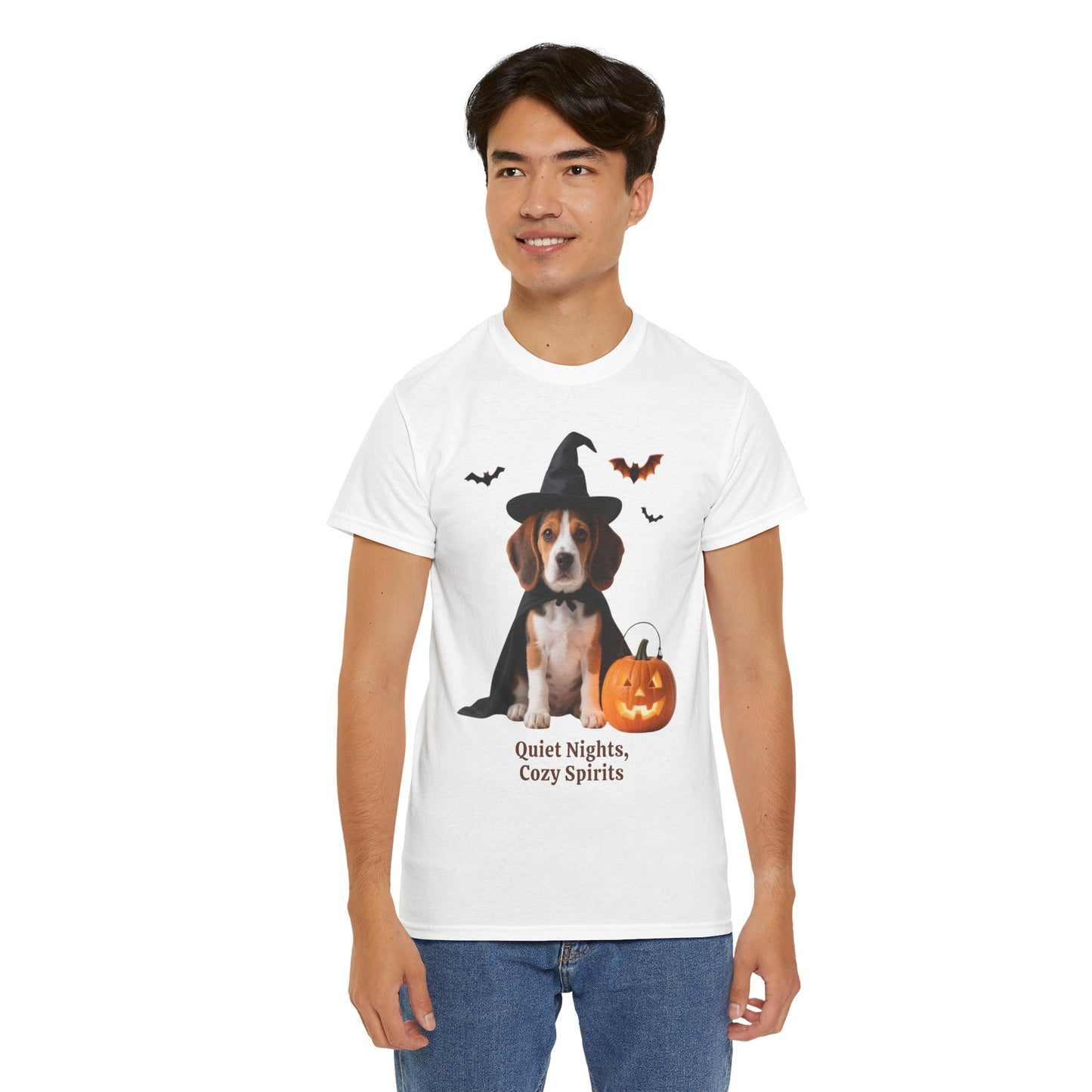Midnight Pumpkin Glow Pup Tee — Cozy Witch Dog Shirt for Fall & Halloween Lovers