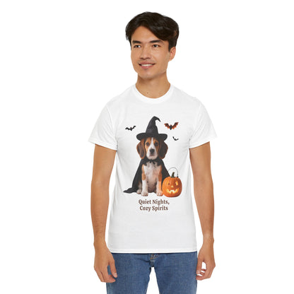 Midnight Pumpkin Glow Pup Tee — Cozy Witch Dog Shirt for Fall & Halloween Lovers