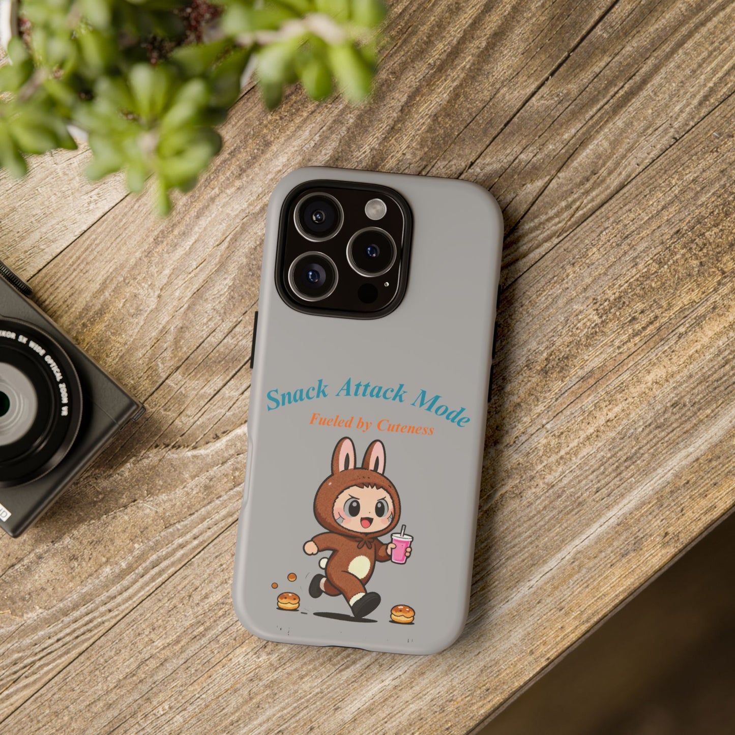 Bunny Bite Delight Phone Case – Cute Rabbit Snacking Design for Food Lovers