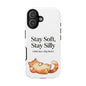 Orange Cat Aesthetic Phone Case – Stay Soft, Stay Silly | Custom Text Available | Little Joys, Big Heart
