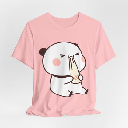Cute Ramen Panda Tee – Whimsical Noodle Bowl Illustration Shirt