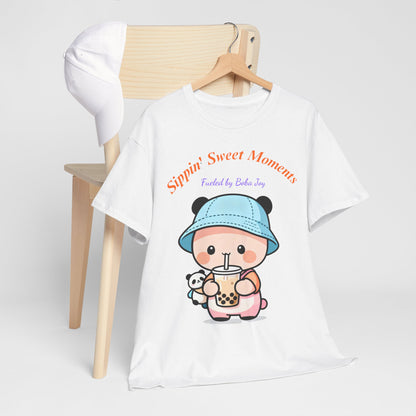 Kawaii Boba Panda T-Shirt – Cute Bubble Tea Lover Graphic Tee for Everyday Sweet Vibes