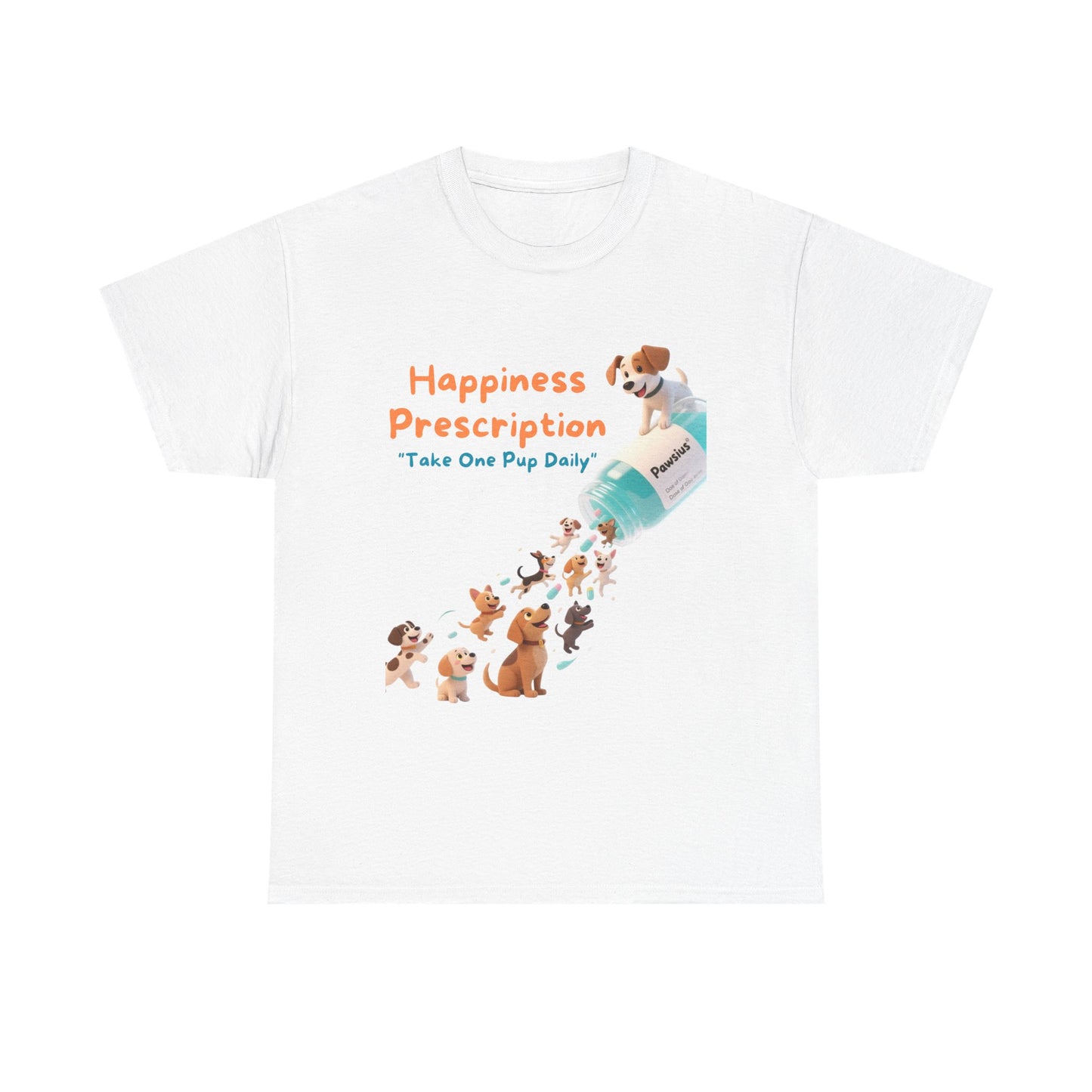 Prescription for Joy T-Shirt – Playful Dog Lover Tee with Cute Puppies and Positive Vibes
