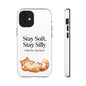 Orange Cat Aesthetic Phone Case – Stay Soft, Stay Silly | Custom Text Available | Little Joys, Big Heart