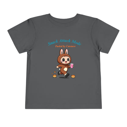 Snack Attack Bunny Tee for Toddlers – Cute Food-Loving Kids Graphic Shirt