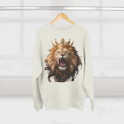 Royal King Lion Custom Crewneck Sweatshirt – Personalized Unisex Pullover