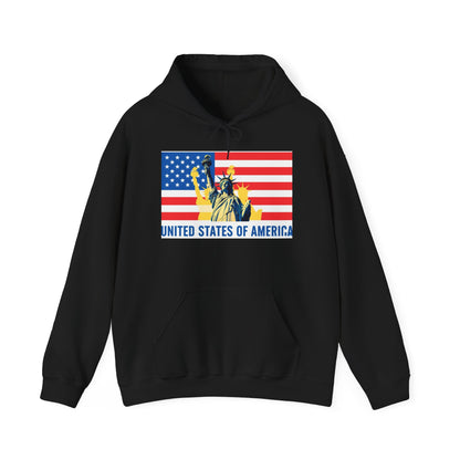 Custom Patriotic USA Flag Hoodie – Unisex Heavy Blend™ Sweatshirt | American Pride | Personalized Gift