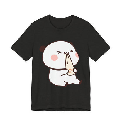 Cute Ramen Panda Tee – Whimsical Noodle Bowl Illustration Shirt