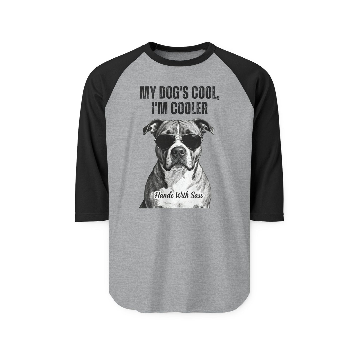 Cooler Than My Dog Raglan – Witty Graphic Tee for Dog Dads, Moms & Pet Enthusiasts