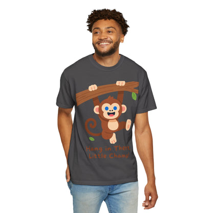 Little Champ Monkey Tee – Adorable “Hang In There” Kids Shirt for Everyday Adventure