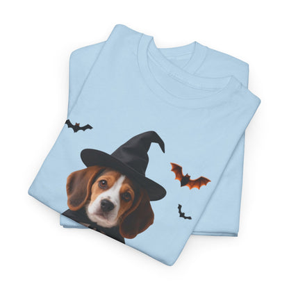 Midnight Pumpkin Glow Pup Tee — Cozy Witch Dog Shirt for Fall & Halloween Lovers