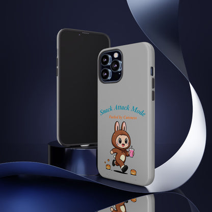 Bunny Bite Delight Phone Case – Cute Rabbit Snacking Design for Food Lovers
