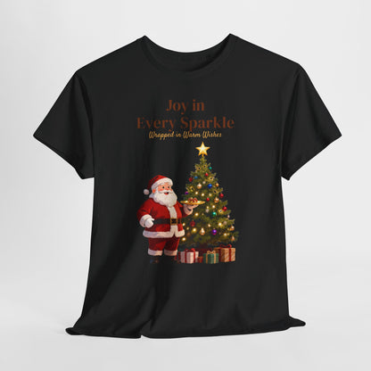 Cozy Santa & Tree Christmas T-Shirt – Festive Holiday Tee for Joyful Winter Days