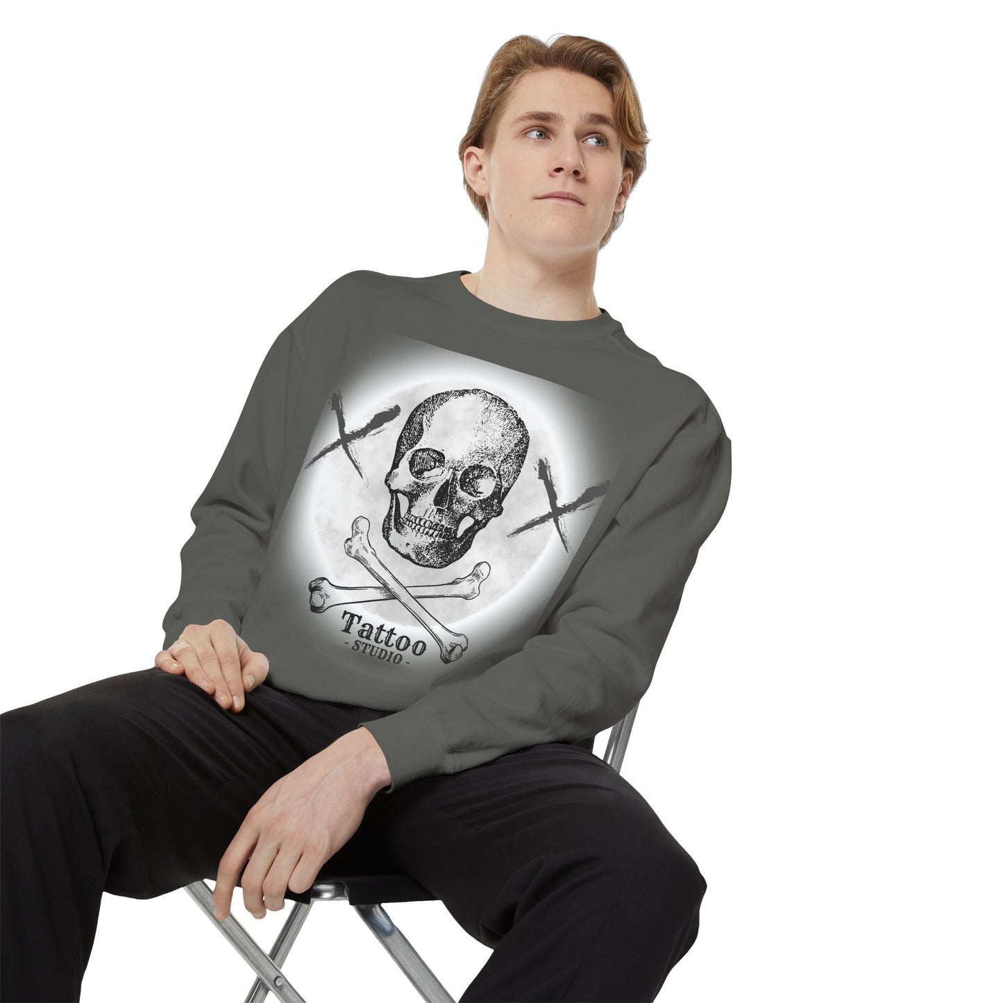 💀 Tattoo Skull Crewneck | Custom Unisex Sweatshirt