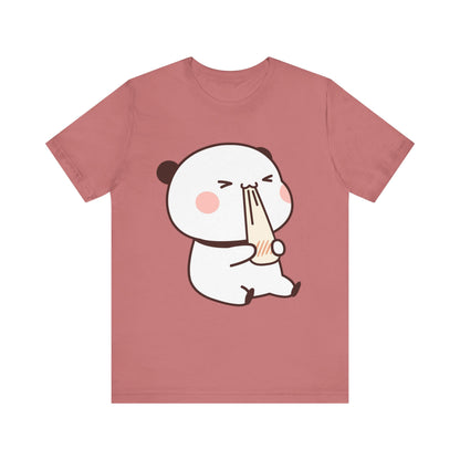Cute Ramen Panda Tee – Whimsical Noodle Bowl Illustration Shirt