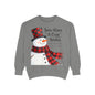 Warm Winter Plaid Snowman Sweatshirt – Cozy Holiday Crewneck for Christmas Cheer