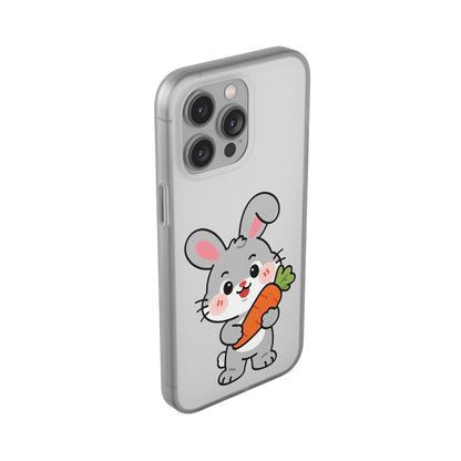 Playful Bunny Holding Carrot Phone Case – Soft, Charming Protective Cover