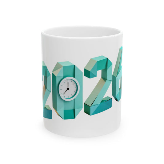 2026 Geometric Celebration Mug – Stylish New Year Cup for Coffee & Cozy Moments