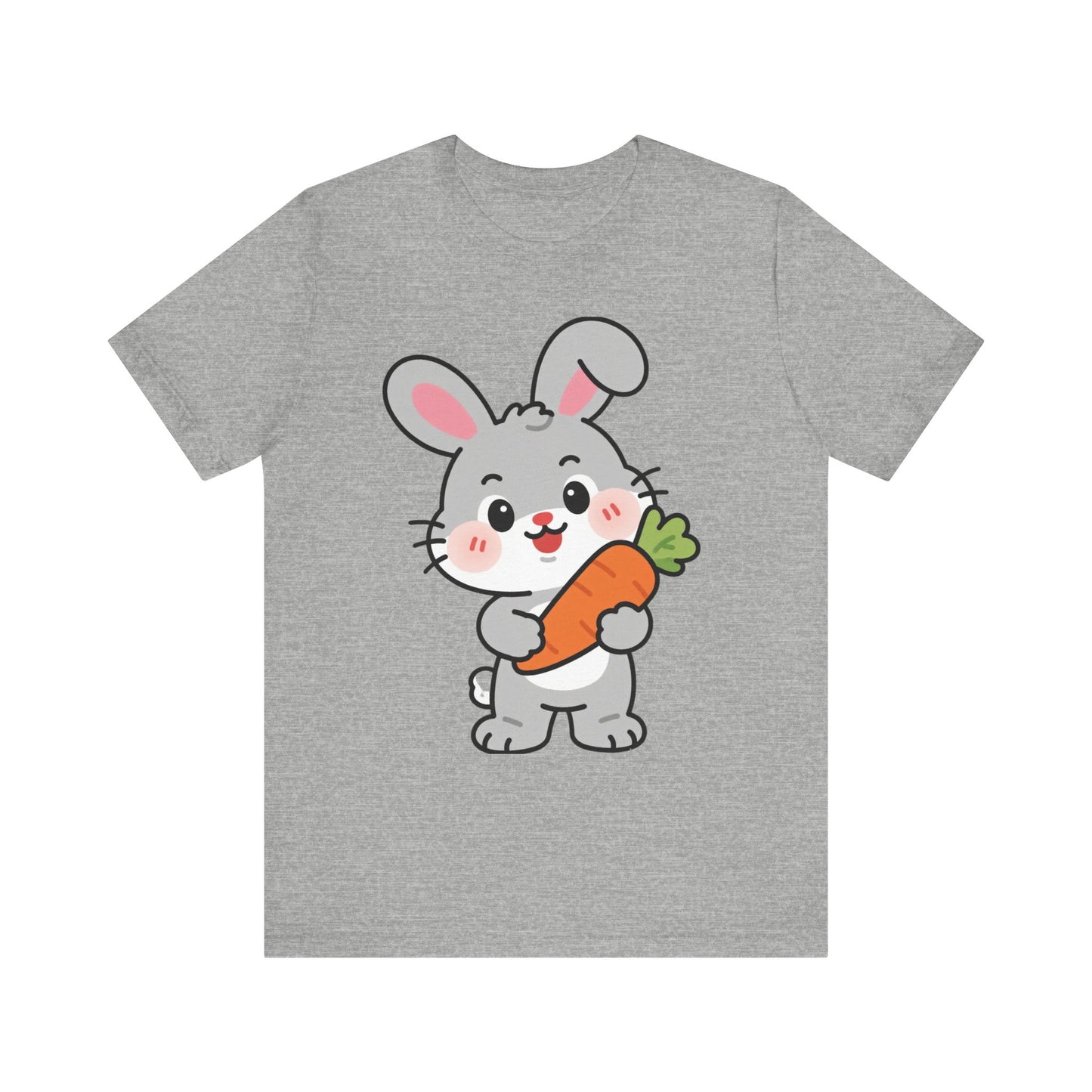Sweet Bunny & Carrot Graphic Tee – Soft Pastel Rabbit Illustration Shirt