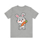 Sweet Bunny & Carrot Graphic Tee – Soft Pastel Rabbit Illustration Shirt