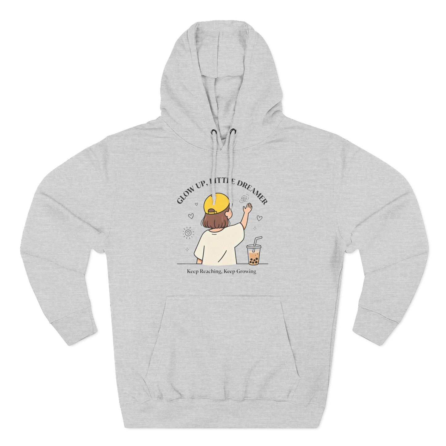 Kawaii Cat Café Hoodie – Soft Fleece Pullover with Relaxed Dreamer Message