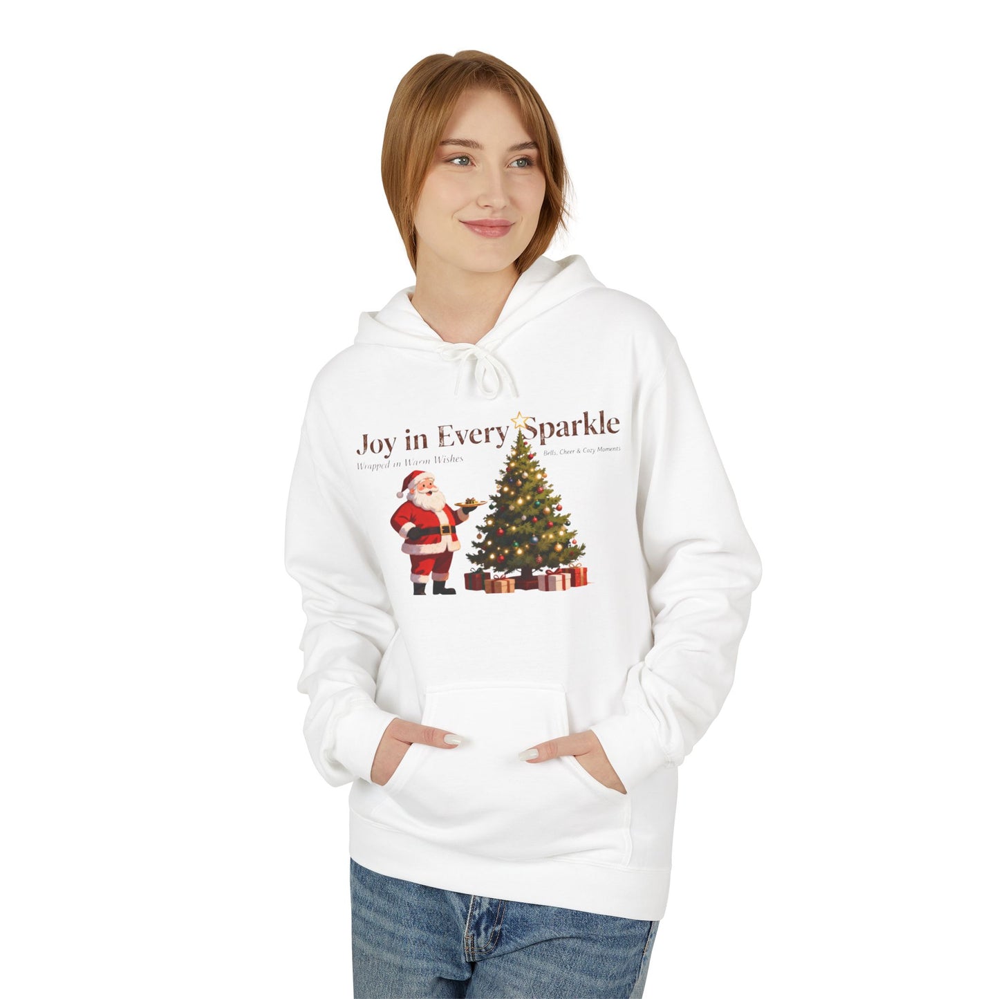 Cozy Santa & Tree Christmas Hoodie – Vintage Holiday Sweatshirt for Warm Winter Joy
