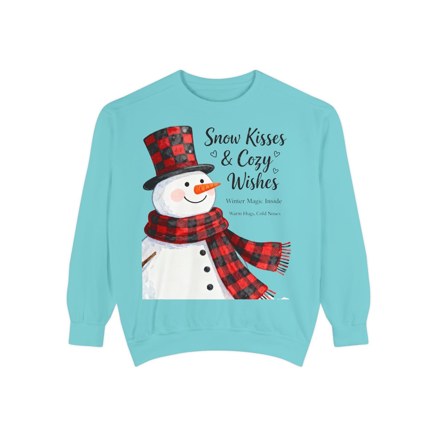Warm Winter Plaid Snowman Sweatshirt – Cozy Holiday Crewneck for Christmas Cheer