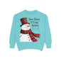Warm Winter Plaid Snowman Sweatshirt – Cozy Holiday Crewneck for Christmas Cheer