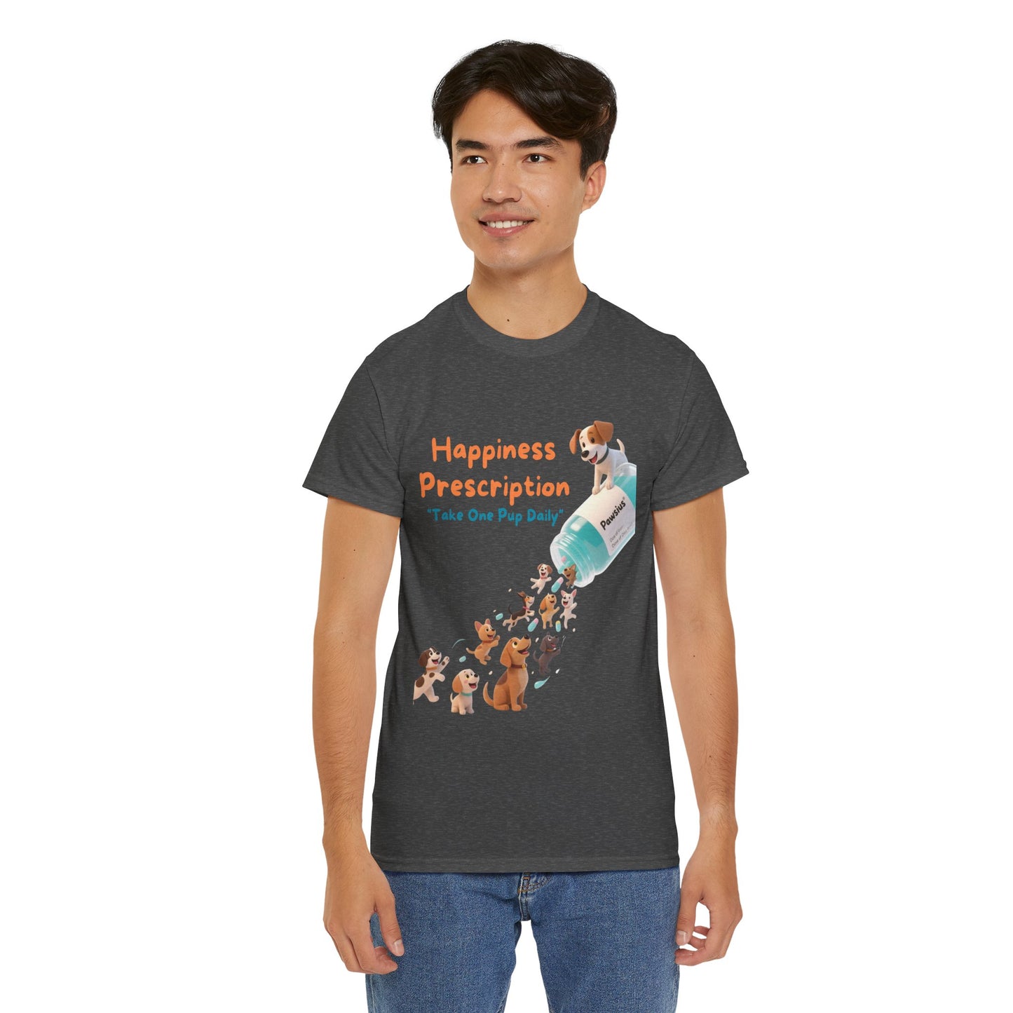 Prescription for Joy T-Shirt – Playful Dog Lover Tee with Cute Puppies and Positive Vibes