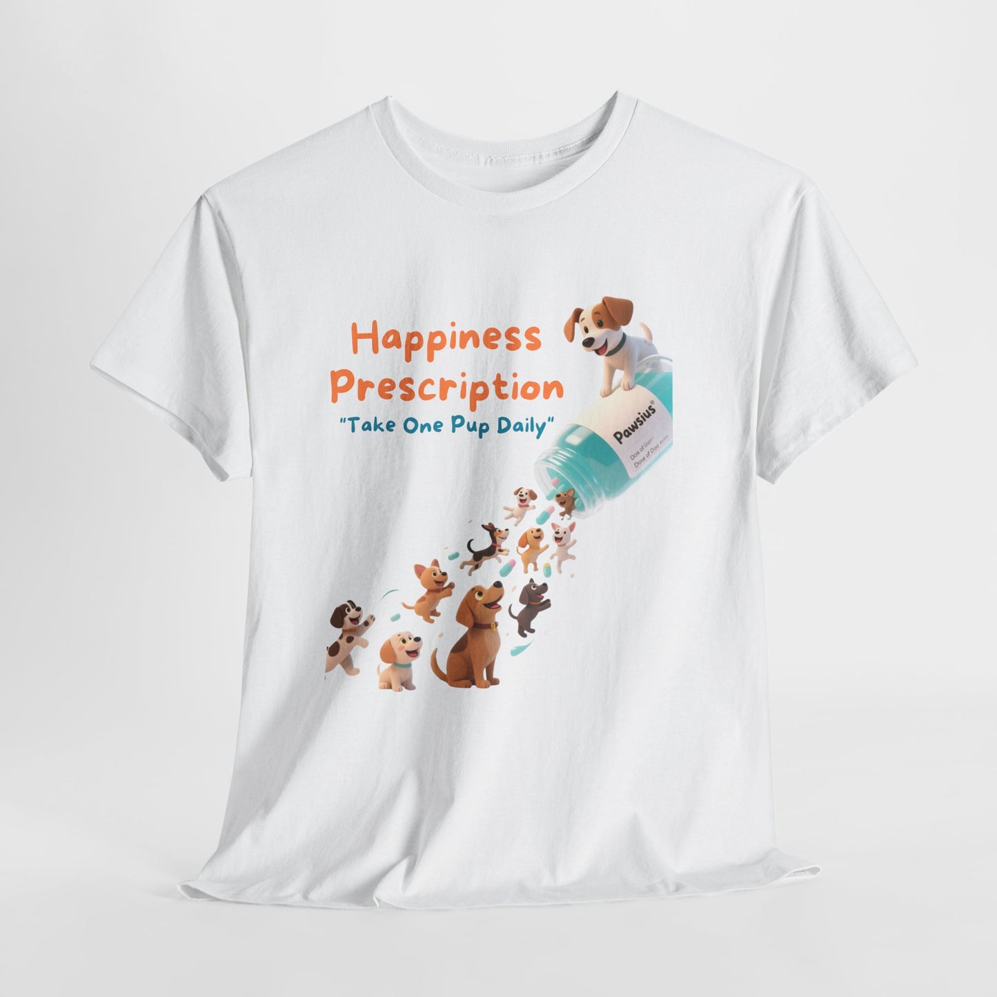 Prescription for Joy T-Shirt – Playful Dog Lover Tee with Cute Puppies and Positive Vibes