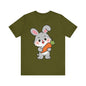 Sweet Bunny & Carrot Graphic Tee – Soft Pastel Rabbit Illustration Shirt