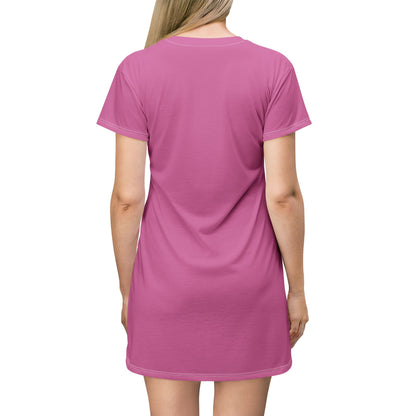 Pink Bunny Character T-Shirt Dress – Soft, Playful AOP Style for Cute Everyday Wear