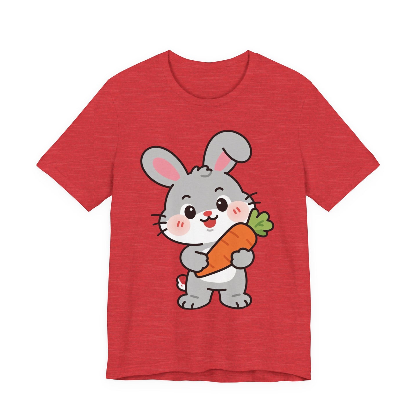 Sweet Bunny & Carrot Graphic Tee – Soft Pastel Rabbit Illustration Shirt