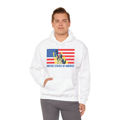 Custom Patriotic USA Flag Hoodie – Unisex Heavy Blend™ Sweatshirt | American Pride | Personalized Gift