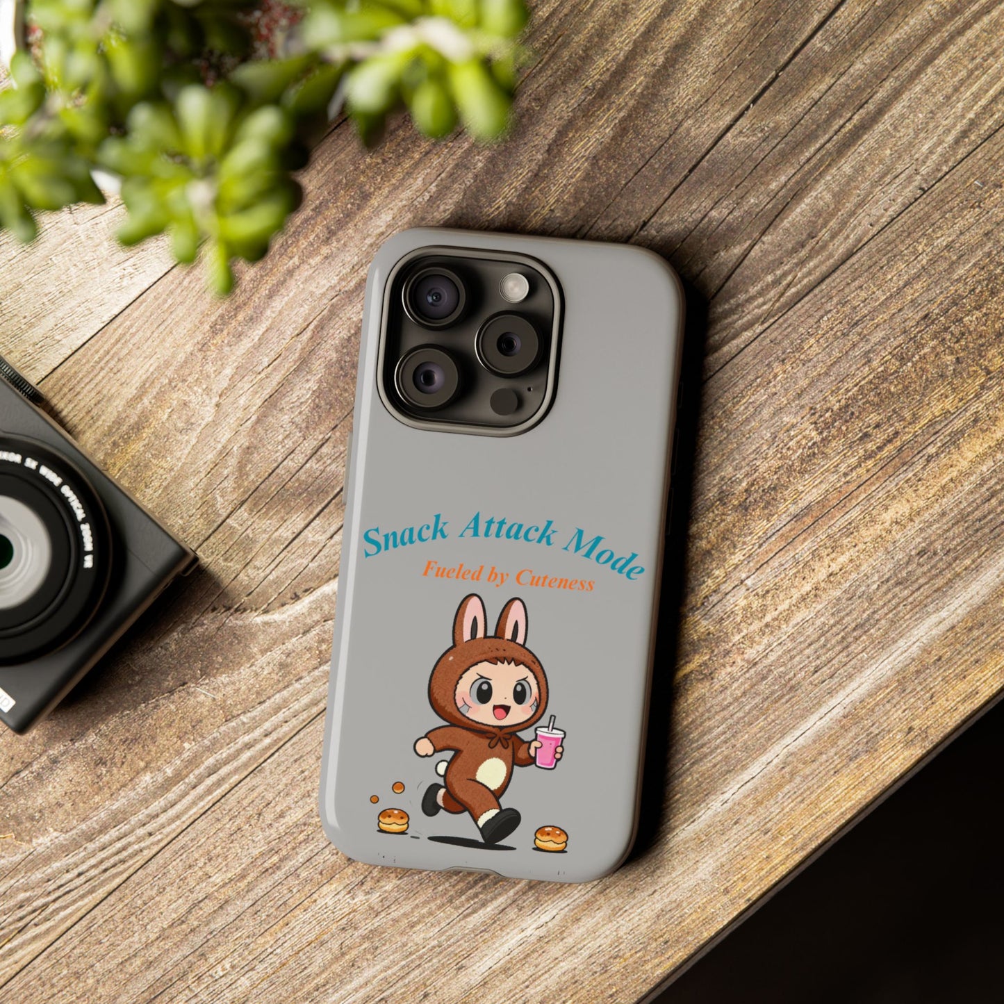 Bunny Bite Delight Phone Case – Cute Rabbit Snacking Design for Food Lovers