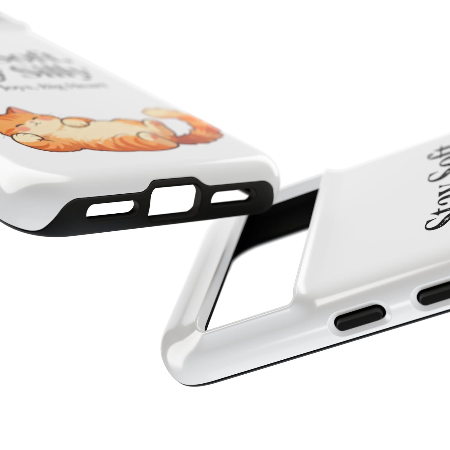 Orange Cat Aesthetic Phone Case – Stay Soft, Stay Silly | Custom Text Available | Little Joys, Big Heart