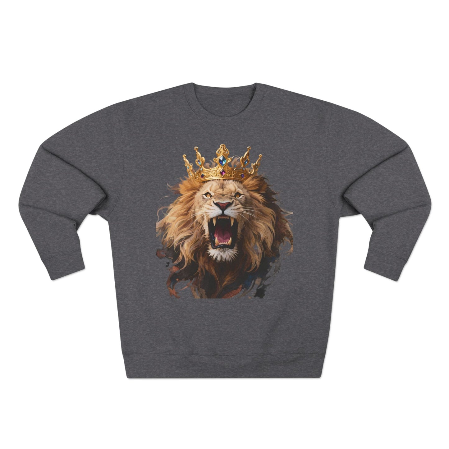 Royal King Lion Custom Crewneck Sweatshirt – Personalized Unisex Pullover