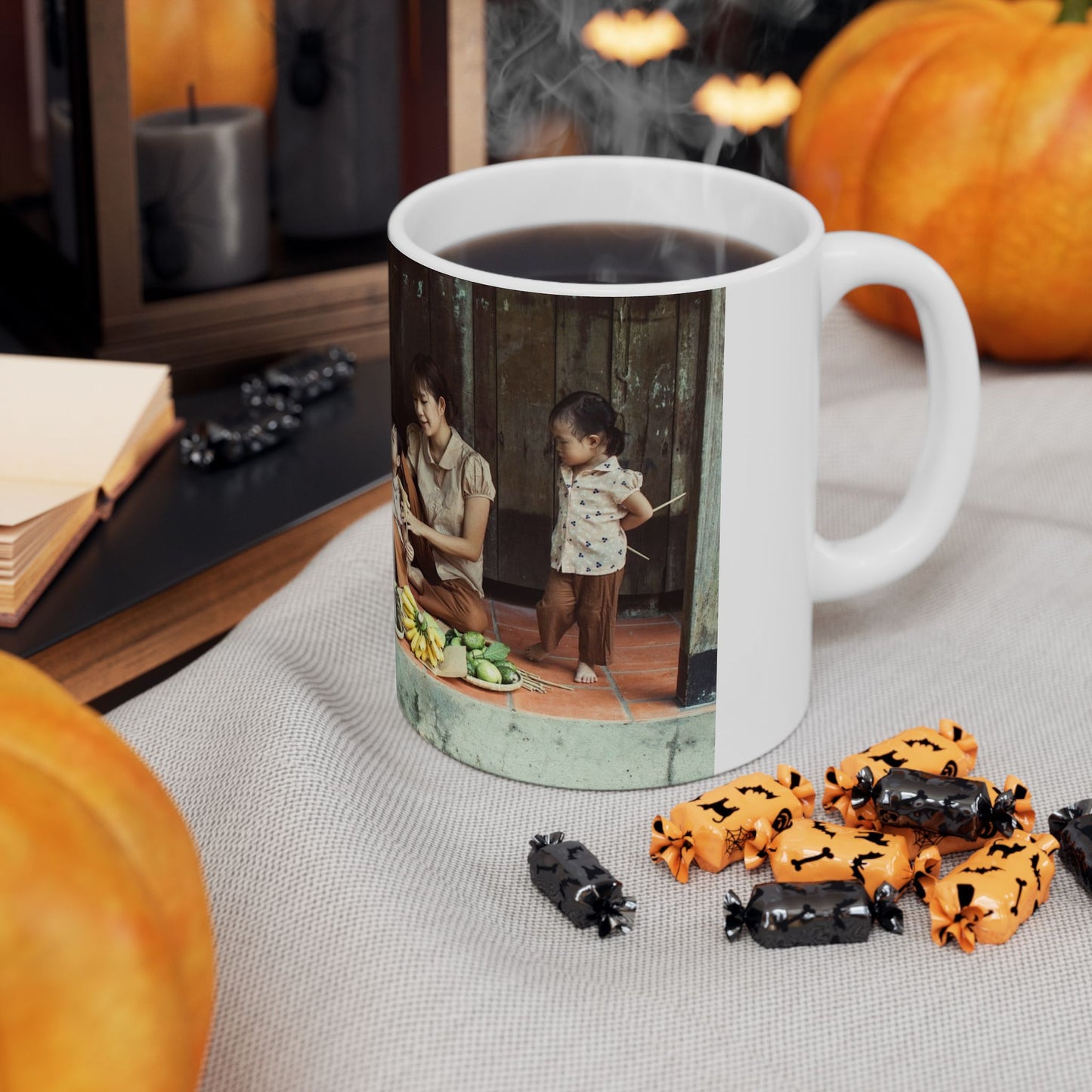 Custom Vietnamese Countryside Family Mug – Personalized Heritage Photo Cup
