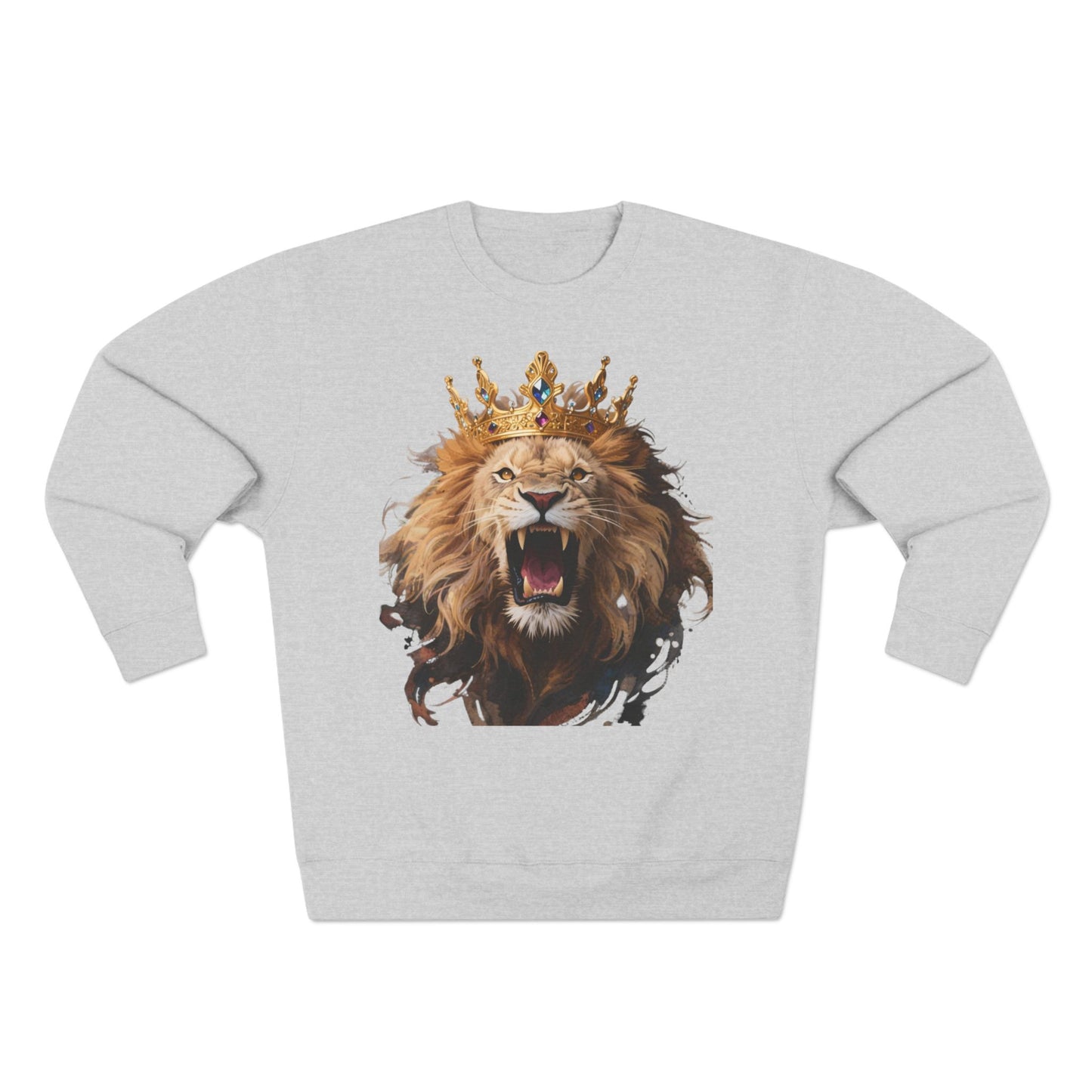 Royal King Lion Custom Crewneck Sweatshirt – Personalized Unisex Pullover