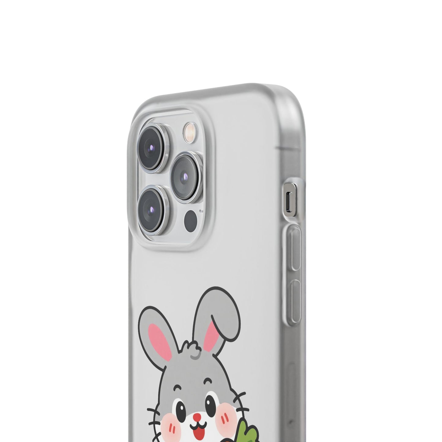Playful Bunny Holding Carrot Phone Case – Soft, Charming Protective Cover